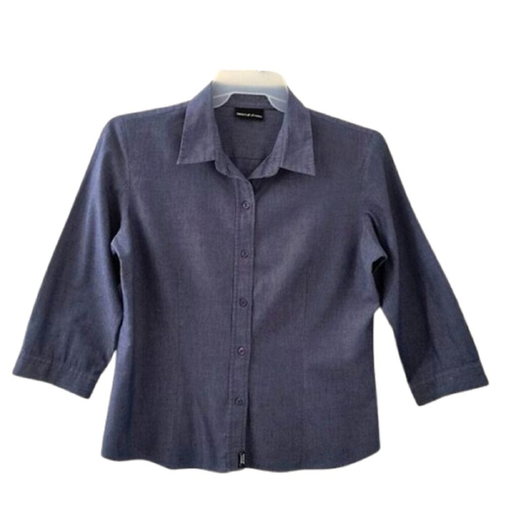 Vintage Y2K '02 DKNY Tailored Button-Down Business Office Shirt - Women's XL